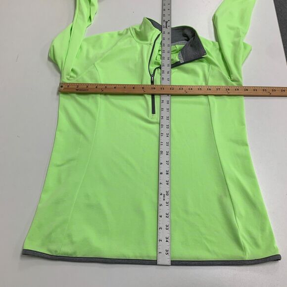 Under Armour Top Womens L Green Quarter Zip Threadborne Fitted Heat Gear Running - Picture 8 of 13